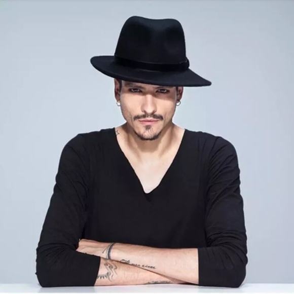 Wo/Men Faux Vegan Wool Warm Fedora Wide Brim Hat - Picture 6 of 14